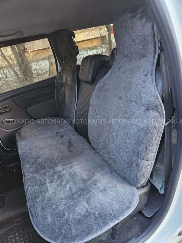 Рус Автотренд  Накидка  задний ряд короткий ворс серый шерсть 40% 3шт   фото 3