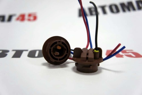 Разъем  P21/5W BA15S S25 1157 2 контакта пластиковый поворотный с проводами    фото 1