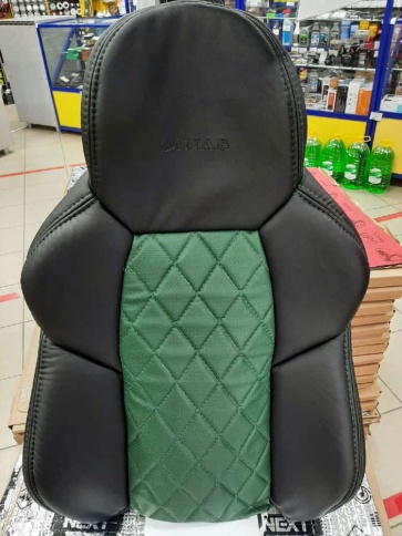 Драйв  чехлы универсальные экокожа Ромбы черный зеленый комплект    фото 1