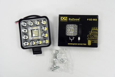 Ruzoom UZ-003  фара светодиодная 6000К 800Lm 12V  квадратная 18Вт дальний свет 1шт гарантия 1 мес фото 6
