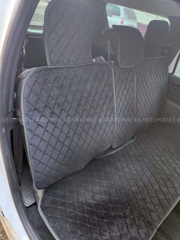 Чехлы  накидки на сиденье серия G велюр черный белая нитка комплект 5 шт Maximal фото 6