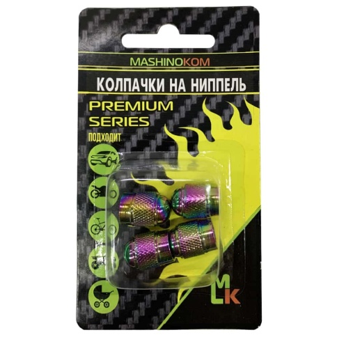 Mashinokom колпачки на колесные вентили ромб неон металл 4шт фото 1
