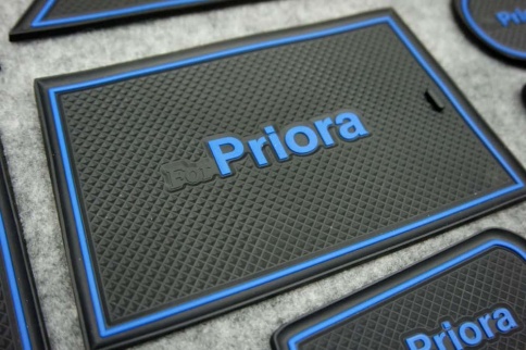 Коврики в ниши Лада Lada Приора Priora 2 синие буквы 13пр. фото 3