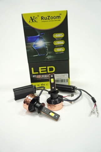 Ruzoom V80 LED 2шт H1 10-16В 90W 6000K 9000Lm с обманкой гарантия 6мес    фото 1