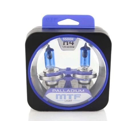 MTF  лампа H4 Palladium 12V 55W 5500K ярко-белый 2шт    фото 1