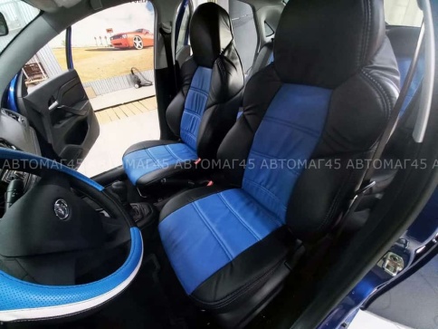 Экстрим  чехлы универсальные экокожа черный синий комплект    фото 2