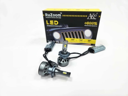 Ruzoom F9A-T2  светодиодные лампы LED 2шт H7 12В 60W 6000K 6000Lm гарантия 6мес    фото 3