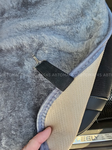 Накидки  короткий ворс мутон 145х55см серый на силикон.основе 2шт фото 3