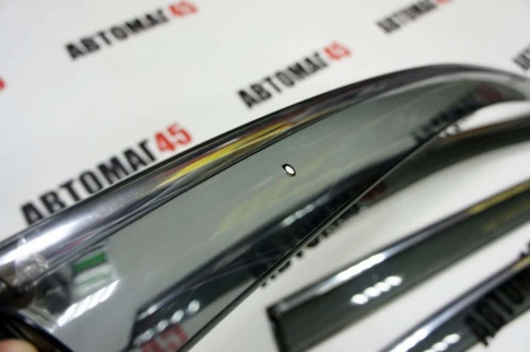 Дефлекторы окон Volkswagen Golf 7 Фольцваген Гольф 7 2012-2019г хром молдинг комплект 4шт    фото 5