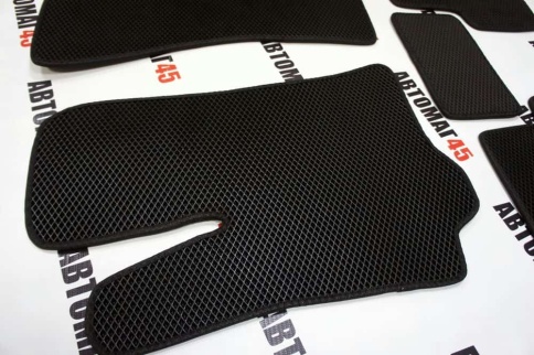 EVA ЭВА  коврики в салон Chevrolet Lanos 2005-2009г черный рисунок ромб комплект 5шт    фото 2