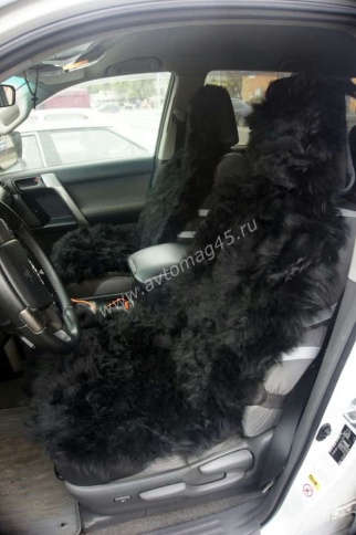 Накидка  длинный ворс черный 140х50см 2шт    фото 5