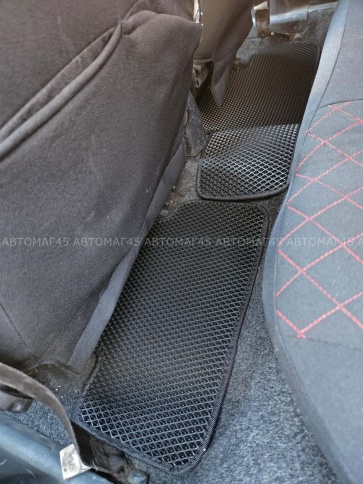 EVA ЭВА  коврики в салон ВАЗ 2109 2114 2115 черные рисунок ромб  комплект 5шт    фото 3