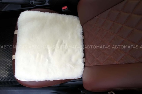 Maximal Накидка  подушка на сиденье короткий ворс белый 50х55см    фото 4
