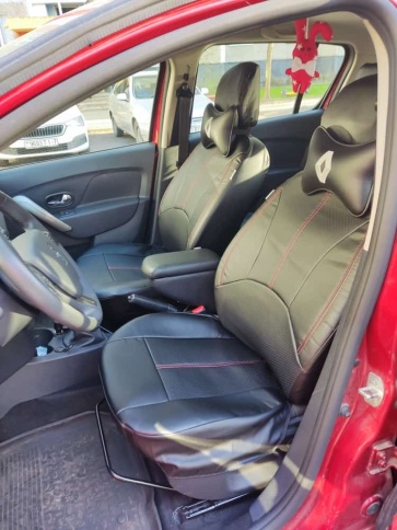 PSV Imperial Next чехлы универсальные черные с красной ниткой комплект    фото 8