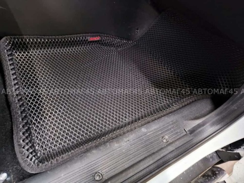 EVA ЭВА 3D коврики в салон Нива Шевроле Niva черные рисунок ромб комплект 5шт CITY Press форма  фото 4