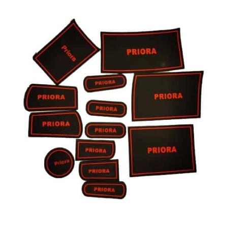 Коврики в ниши Лада Lada Приора Priora 1 красные буквы 13пр. фото 1