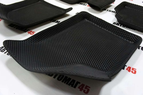 BORATEX  коврики в салон 3D EVA ЭВА Lada Приора ВАЗ 2110 2112 черные рисунок ромб комплект 5шт фото 9