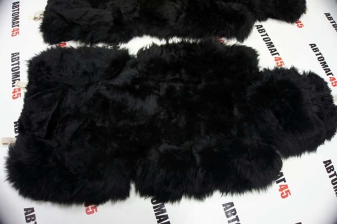 Накидки меховые комбинированные черный 142x55см 2шт    фото 3