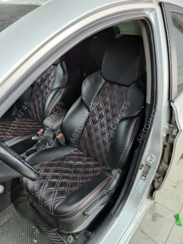 Экстрим  чехлы универсальные экокожа черный черный ромб комплект    фото 6