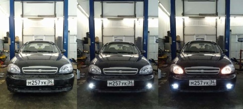 SALMAN  Фары п/туманные 3 линзы Chevrolet Lanos Шевроле Ланос LED 50W 2шт гарантия 6мес  фото 3