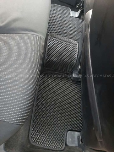 EVA ЭВА  коврики в салон Mitsubishi Lancer 10 2007-2016г черные рисунок ромб  5шт    фото 3