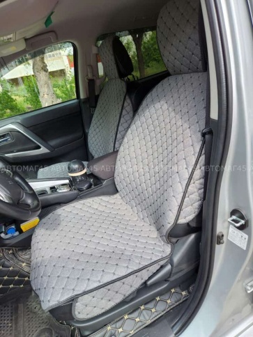 Чехлы  накидки на сиденье лен 2Д серый передние 2шт LEX   фото 15