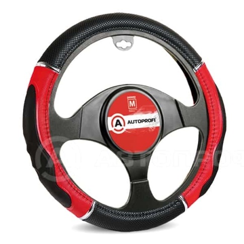Autoprofi  оплетка руля гелевая рельефная черно-красная размер М GL-1020 BK/RD (M)   фото 1