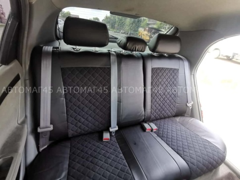 Авточехлы  Chevrolet Lacetti Лачетти Daewoo Gentra Дэу Джентра экокожа алькан черная серая нить ромб фото 4