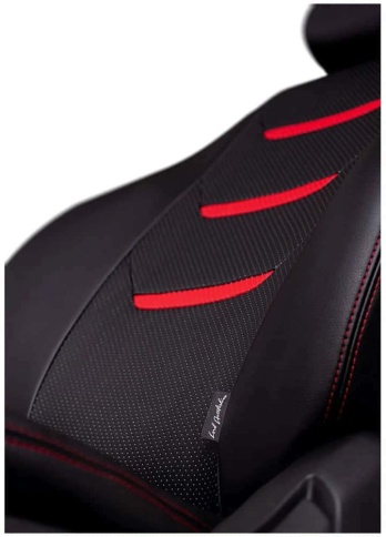 Авточехлы  Toyota RAV4 Тойота Рав4 2006-2012г XA30 экокожа черная с красной вставкой ромб Турин 2    фото 2