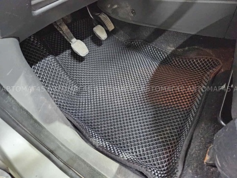 EVA ЭВА 3D коврики в салон Ford Focus 2 2004-2011г черный рисунок ромб комплект 5шт CITY   фото 6