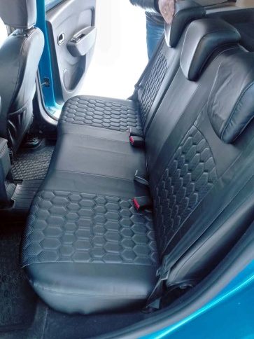 Авточехлы  Renault Logan Stepway с 2013г Renault Sandero Stepway с 2015г экокожа черная соты Ростов фото 4