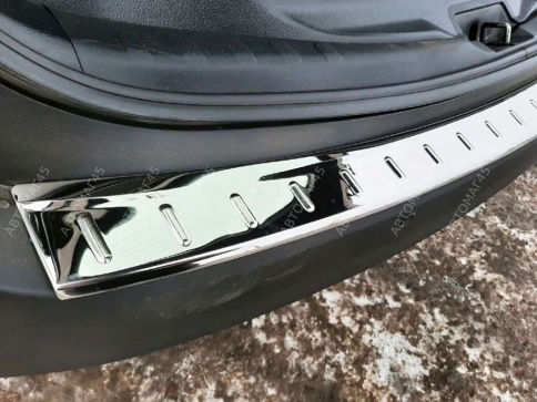 Накладка  на задний бампер Toyota RAV4 XA40 2013-2015г до рестайлинг нержавейка хром 1шт   фото 4