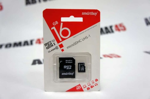 Smartbuy  карта памяти Micro 16Gb SDHC Smart Buy Class 10 c адаптером    фото 1