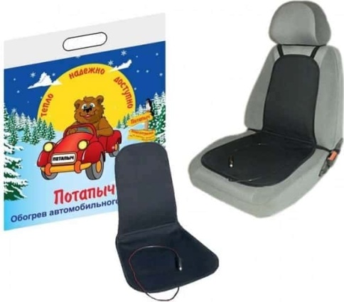 Потапыч  накидка с подогревом спинка и сиденье 60Вт черно-серый гарантия 6 мес    фото 1