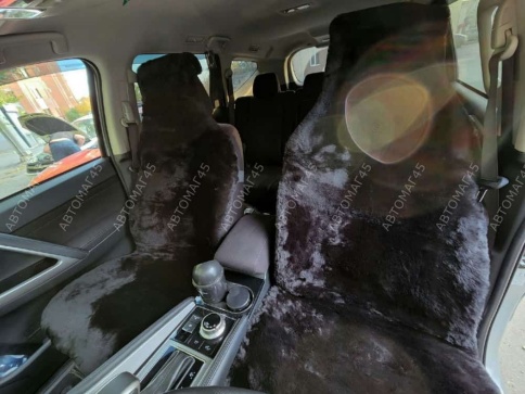 Рус Автотренд  Накидки короткий ворс мутон черный 140x55 на весь салон 5шт    фото 3