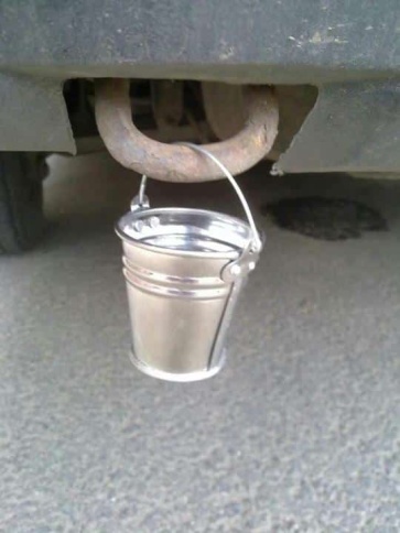 Ведро декоративное на фаркоп нержавейка d=6см h=5см    фото 1