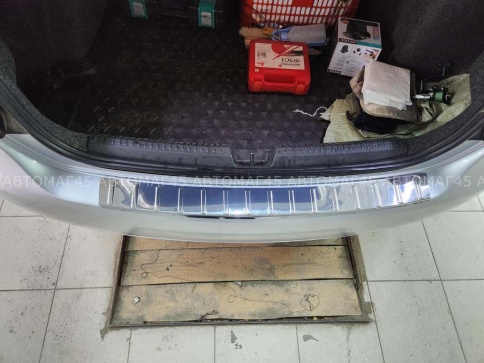 VAD Накладка  на задний бампер Volkswagen Polo Фольцваген Поло седан 2010-2020г нержавейка    фото 3