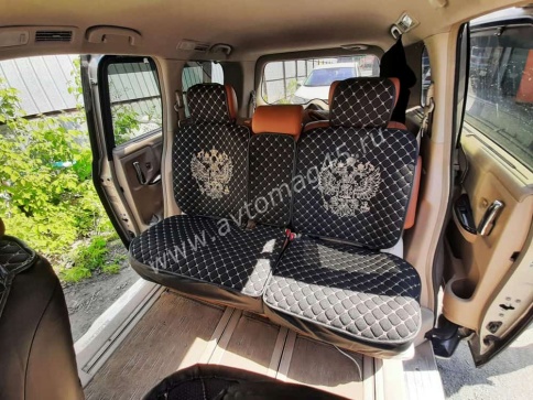 Чехлы  накидки на сиденье серия G лен черный бежевая/белая нитка комплект 5 шт фото 10