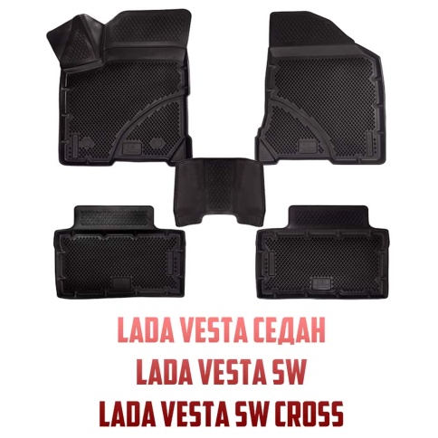 Form Коврики  в салон LADA Vesta Веста LADA Vesta Веста SW Сross полиуретан EVA 3D комплект 4шт     фото 1