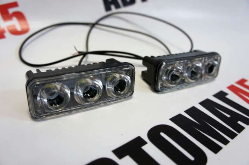 Дневные  ходовые 3 диода 11Вт 9-32V прямоугольный 1шт гарантия 1 мес    фото 6