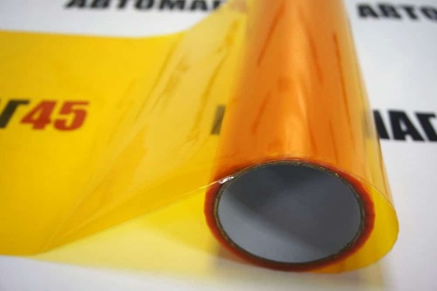 Пленка  для фар глянцевая желтая 1м х 0,3м    фото 5