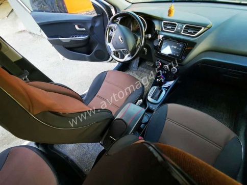 Авточехлы  Kia Rio Киа Рио 2011-2017г Hyundai Solaris 2011-2017г жаккард    фото 5