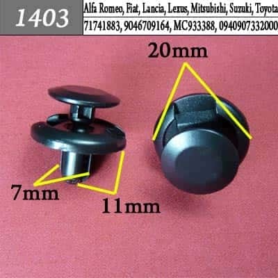 1403 Клипса пистон для Alfa Romeo Fiat Lancia Lexus Mitsubishi Suzuki Toyota фото 1