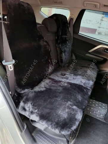 Рус Автотренд  Накидки короткий ворс мутон черный 140x55 на весь салон 5шт    фото 4