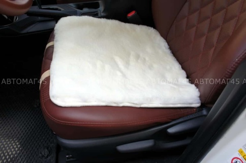 Maximal Накидка  подушка на сиденье короткий ворс белый 50х55см    фото 5