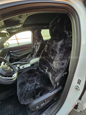 Накидки  короткий ворс мутон черный с боками 140х55см 1сорт 2шт АКЦИЯ!   фото 2