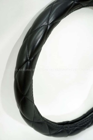 Maximal  оплетка руля кожа черная ромб черная нитка размер 37-39см R-01-BLBL   фото 3