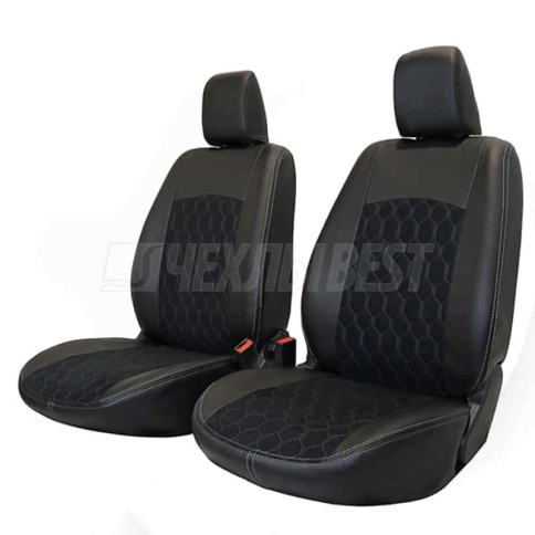 Авточехлы  Kia Seltos Киа Селтос 2019-2022г экокожа алькантара черные соты    фото 1