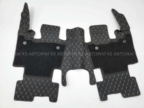 Ковры  5D экокожа Toyota Land Cruiser Prado 150 с 18г черный с бежевой ниткой+ворс комплект АКЦИЯ!  фото 4