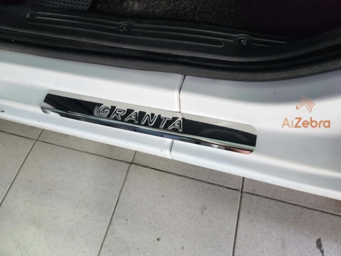 LIDER  Накладки на пороги  Лада Granta Гранта Granta Cross Kalina Калина Cross 4 шт нержавейка    фото 2